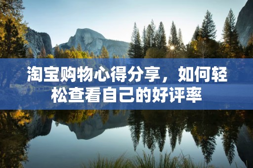 淘宝购物心得分享，如何轻松查看自己的好评率