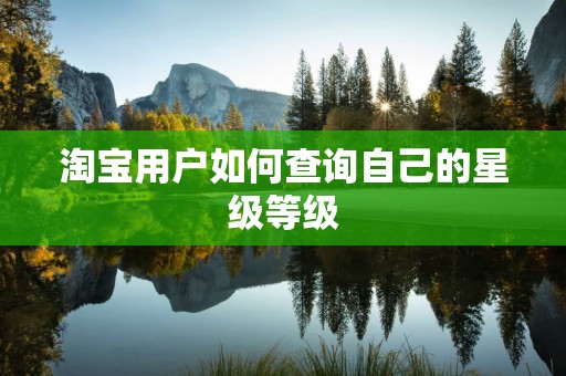 淘宝用户如何查询自己的星级等级