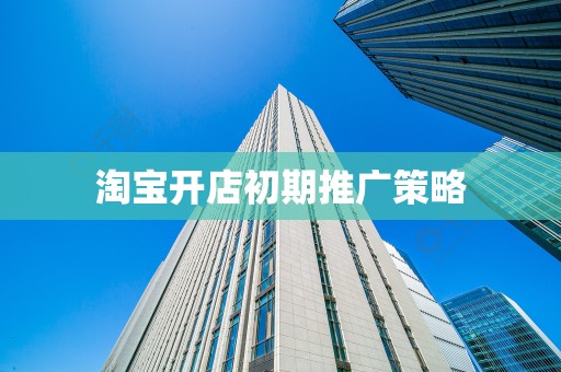 淘宝开店初期推广策略