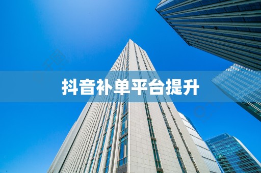 抖音补单平台提升