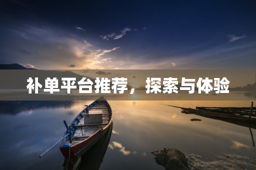 补单平台推荐，探索与体验