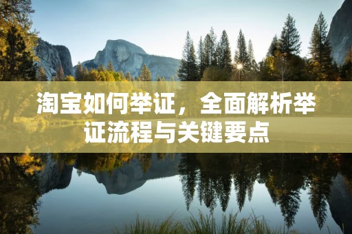 淘宝如何举证，全面解析举证流程与关键要点