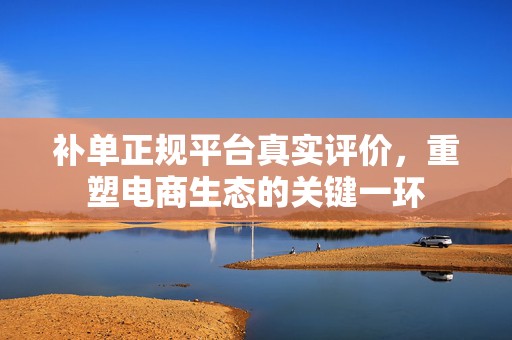 补单正规平台真实评价，重塑电商生态的关键一环