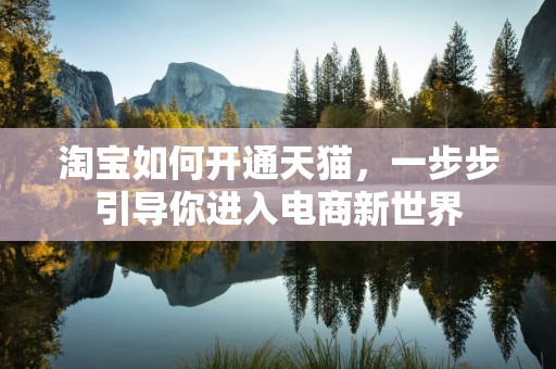 淘宝如何开通天猫，一步步引导你进入电商新世界