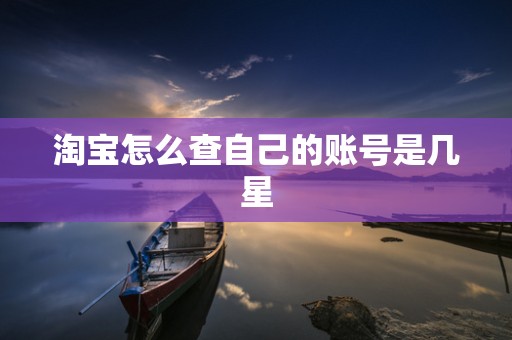 淘宝怎么查自己的账号是几星