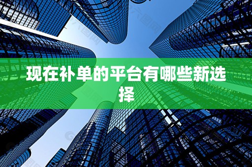 现在补单的平台有哪些新选择