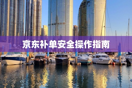 京东补单安全操作指南