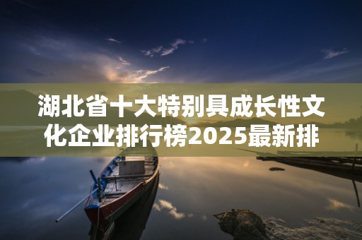 湖北省十大特别具成长性文化企业排行榜2025最新排名前十名榜单出炉