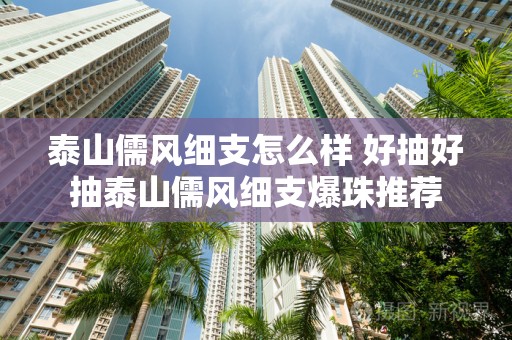 泰山儒风细支怎么样 好抽好抽泰山儒风细支爆珠推荐