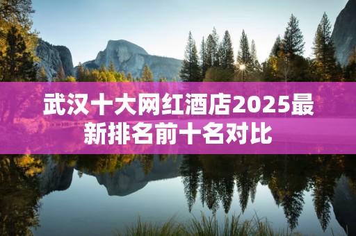 武汉十大网红酒店2025最新排名前十名对比