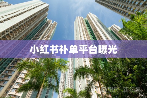 小红书补单平台曝光