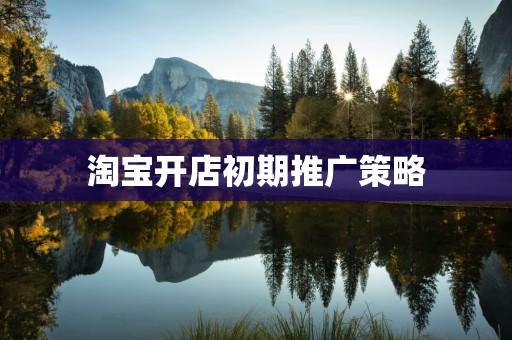 淘宝开店初期推广策略