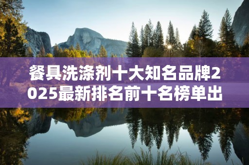 餐具洗涤剂十大知名品牌2025最新排名前十名榜单出炉