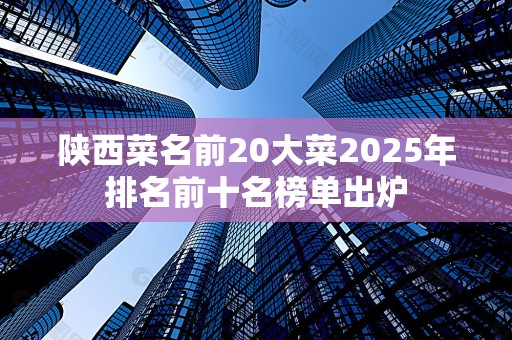 陕西菜名前20大菜2025年排名前十名榜单出炉