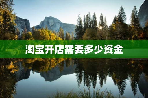 淘宝开店需要多少资金