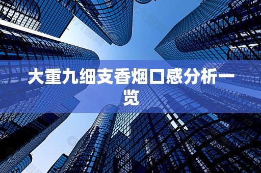 大重九细支香烟口感分析一览