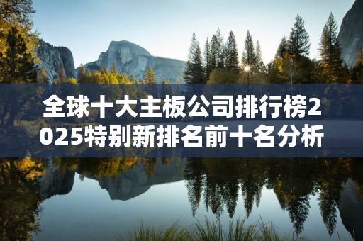 全球十大主板公司排行榜2025特别新排名前十名分析