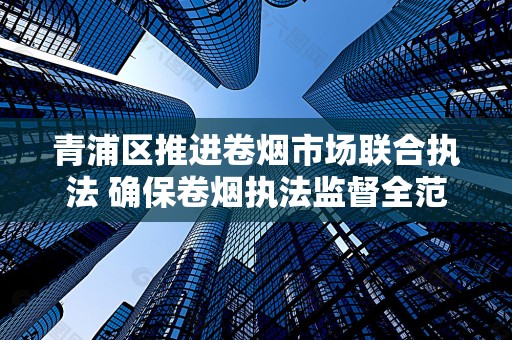 青浦区推进卷烟市场联合执法 确保卷烟执法监督全范围覆盖