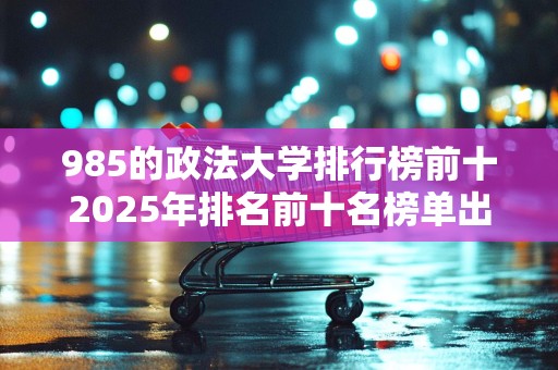 985的政法大学排行榜前十2025年排名前十名榜单出炉
