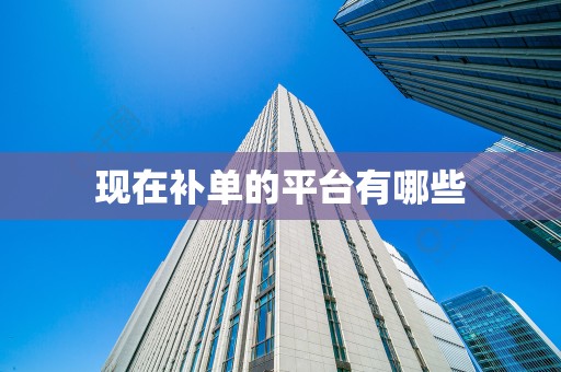 现在补单的平台有哪些