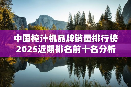 中国榨汁机品牌销量排行榜2025近期排名前十名分析