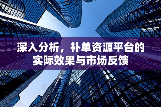 深入分析，补单资源平台的实际效果与市场反馈