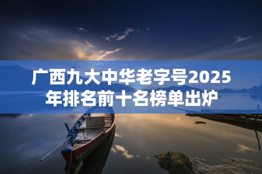 广西九大中华老字号2025年排名前十名榜单出炉