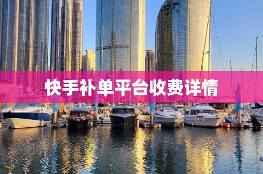快手补单平台收费详情