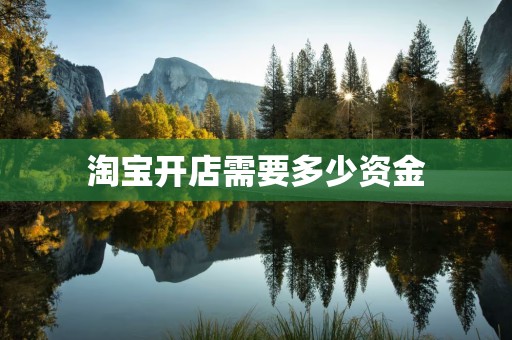 淘宝开店需要多少资金
