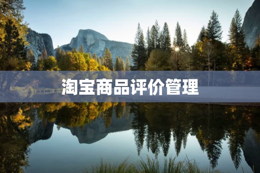 淘宝商品评价管理