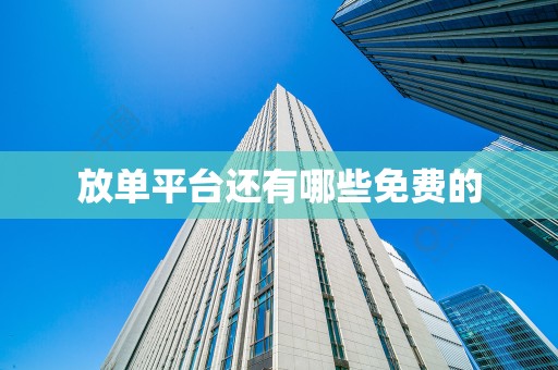 放单平台还有哪些免费的