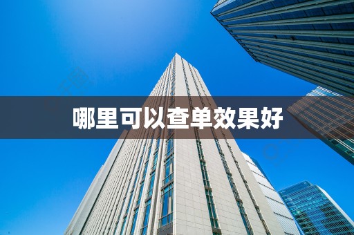 哪里可以查单效果好