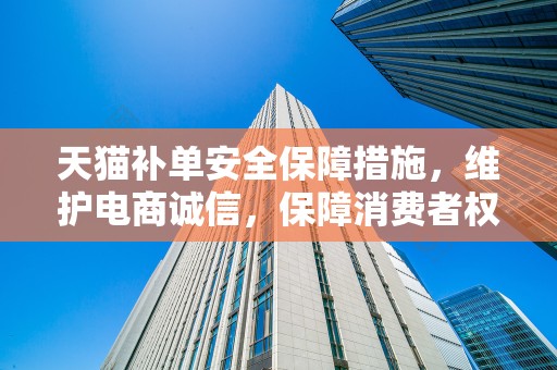 天猫补单安全保障措施，维护电商诚信，保障消费者权益
