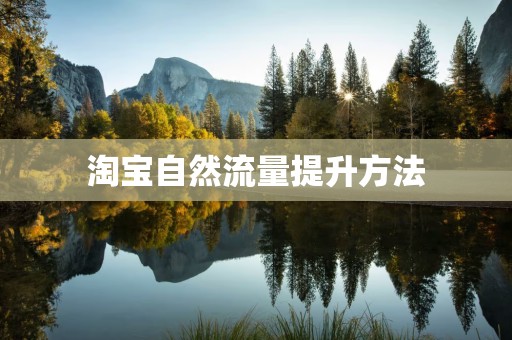 淘宝自然流量提升方法