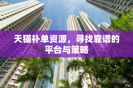 天猫补单资源，寻找靠谱的平台与策略