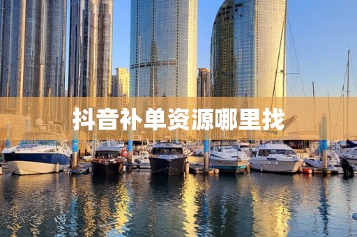 抖音补单资源哪里找