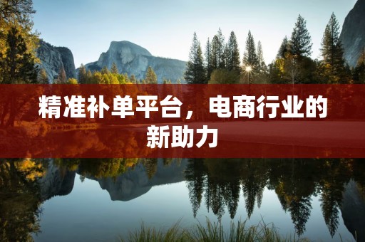 精准补单平台，电商行业的新助力