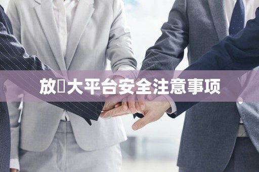 放單大平台安全注意事项
