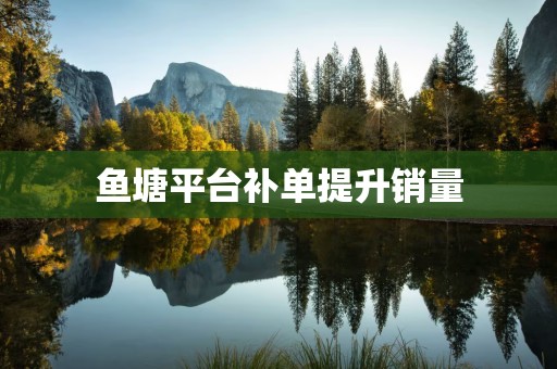 鱼塘平台补单提升销量
