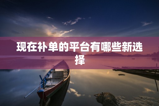 现在补单的平台有哪些新选择
