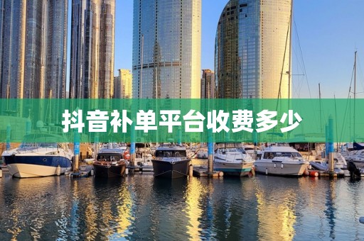 抖音补单平台收费多少