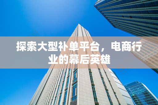 探索大型补单平台，电商行业的幕后英雄