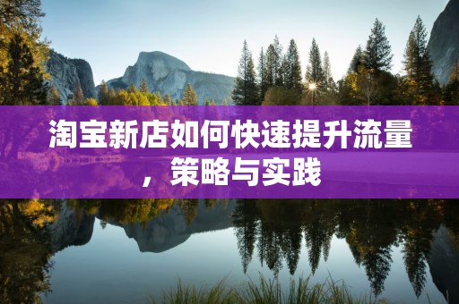 淘宝新店如何快速提升流量，策略与实践