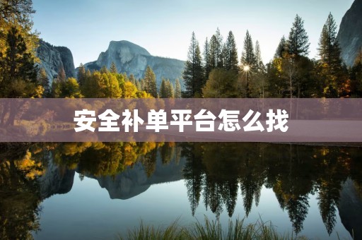 安全补单平台怎么找