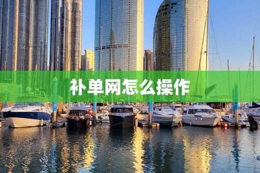 补单网怎么操作