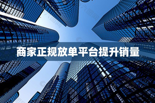 商家正规放单平台提升销量