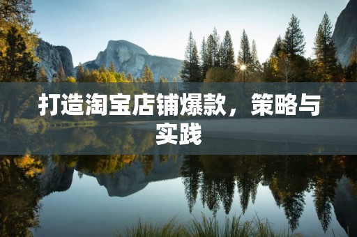 打造淘宝店铺爆款，策略与实践