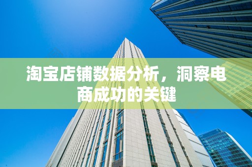 淘宝店铺数据分析，洞察电商成功的关键
