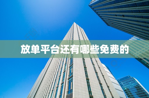 放单平台还有哪些免费的