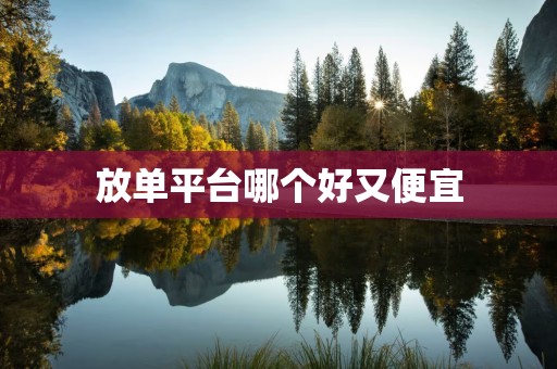 放单平台哪个好又便宜